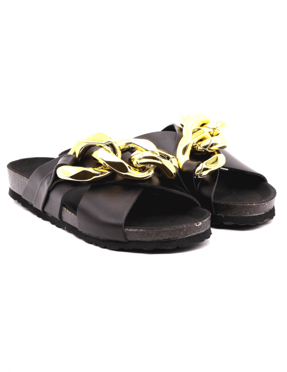 SABOT FLAT SANDAL FRAU 17M7 NEROoro