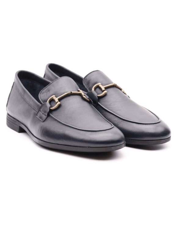 MOCASSINO UOMO FRAU 34M6 BLU IN PELLLE MOUSSE