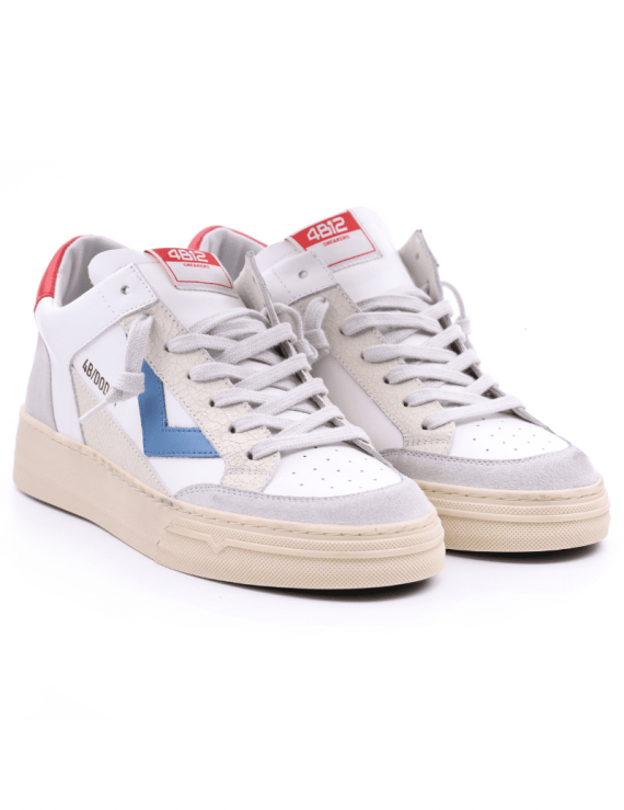 SNEAKERS UOMO QUATTROBARRADODICI KYLE 753 IN PELLE BIANCA