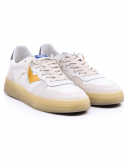 4B12 Sneakers uomo QUATTROBARRADODICI HYPER 924 in pelle bianca